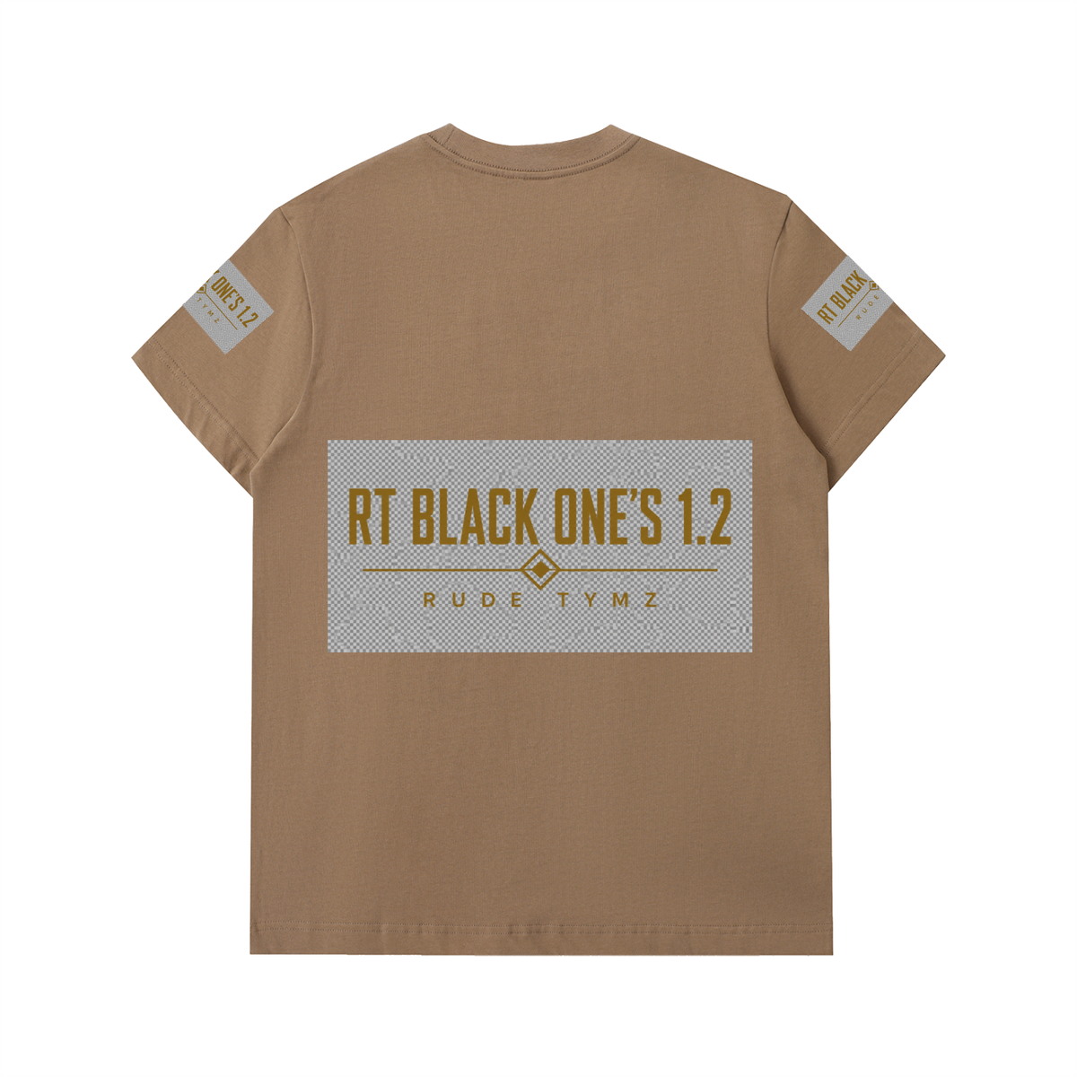 RT Black One’s 1.2 heavyweight logo T-shirt fabric detail