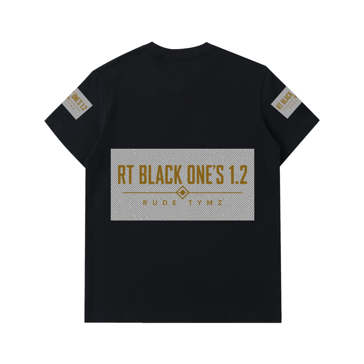 RT Black One’s 1.2 heavyweight logo T-shirt detail view