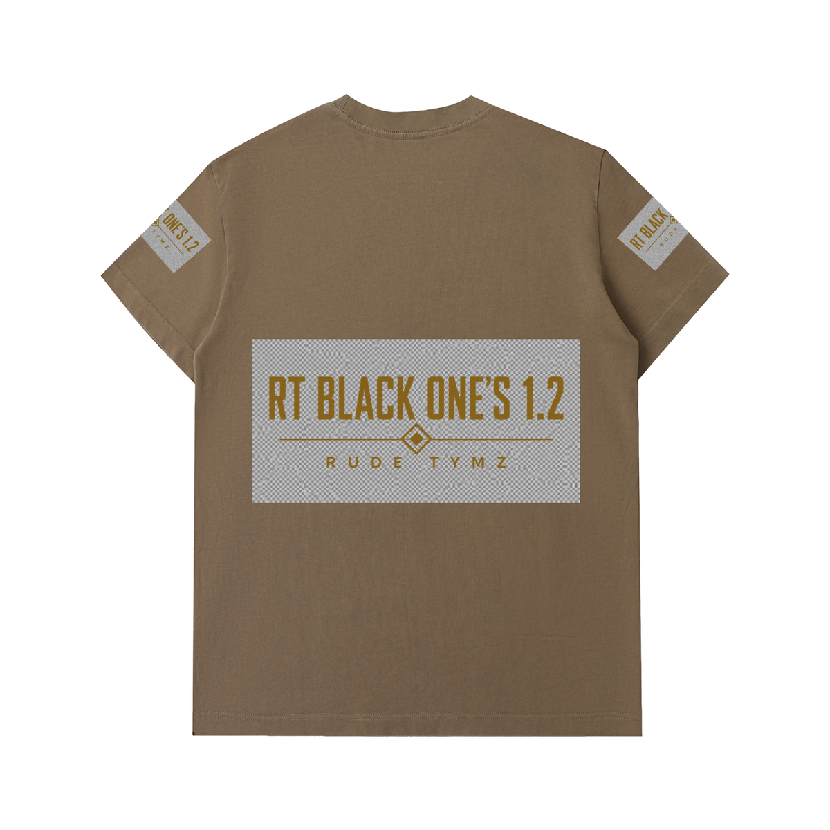 RT Black One’s 1.2 heavyweight logo T-shirt fit view