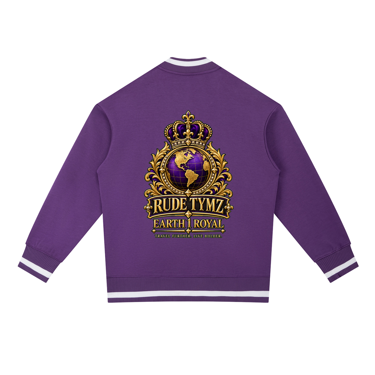 Earth 1 Royal Contrast-Piping Bomber Jacket