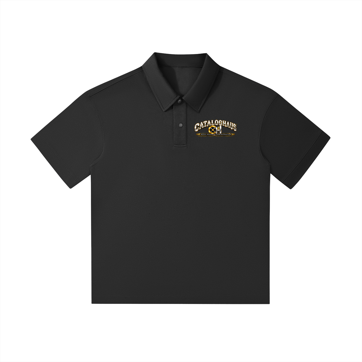 Black Cataloghaus™ Collegiate Drop-Shoulder Polo product view
