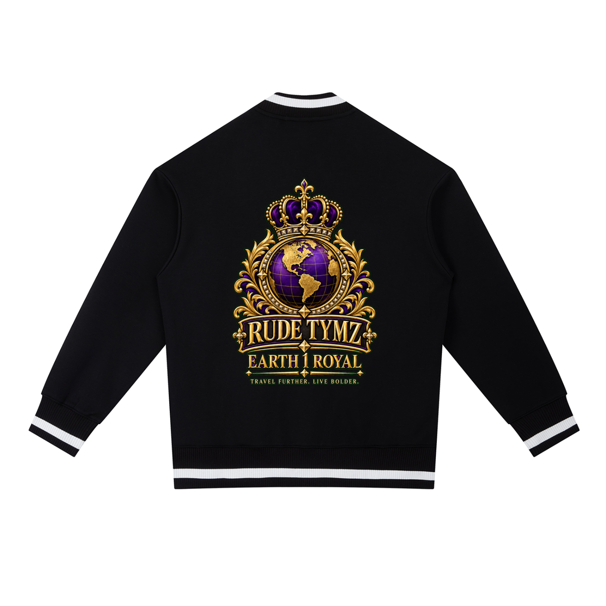 Earth 1 Royal Contrast-Piping Bomber Jacket
