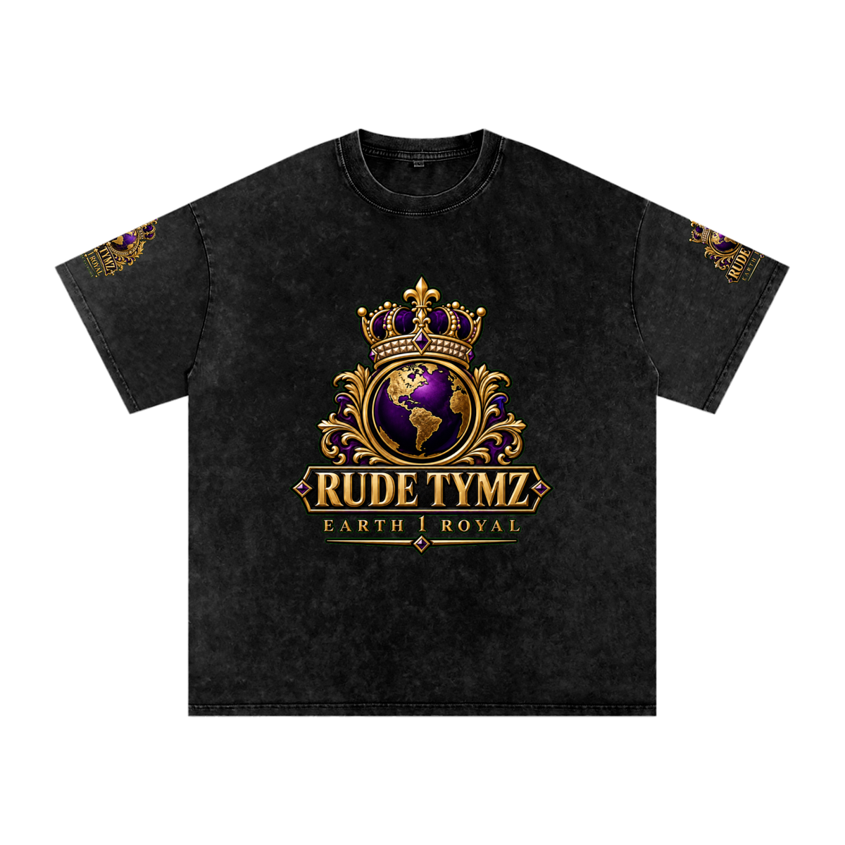 Earth 1 Royal Snow-Washed Oversized T-Shirt