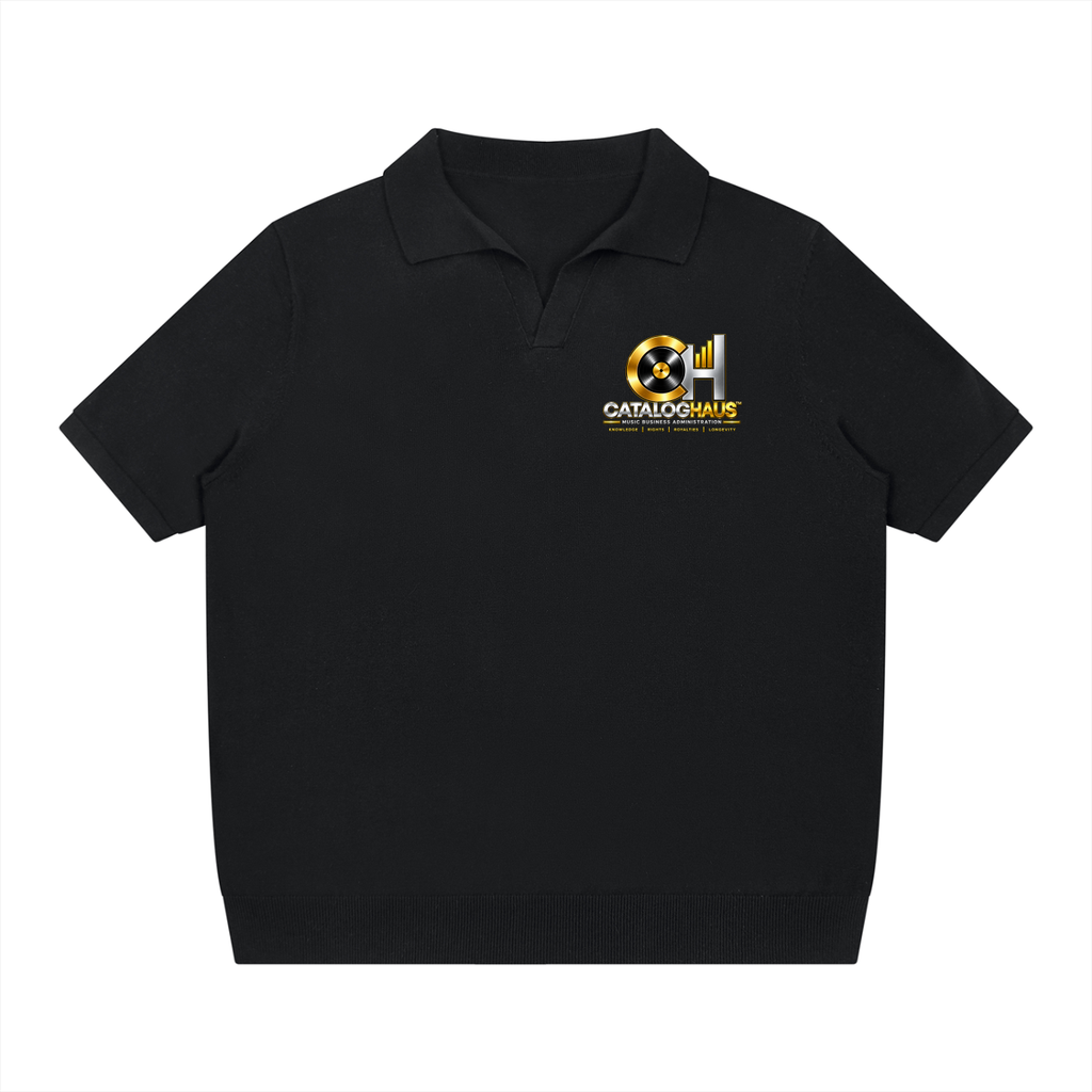 Black Cataloghaus™ Collegiate Heavyweight Ribbed Polo product view