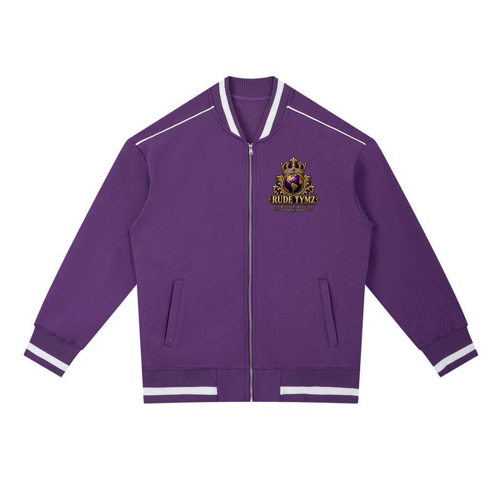 Earth 1 Royal Contrast-Piping Bomber Jacket
