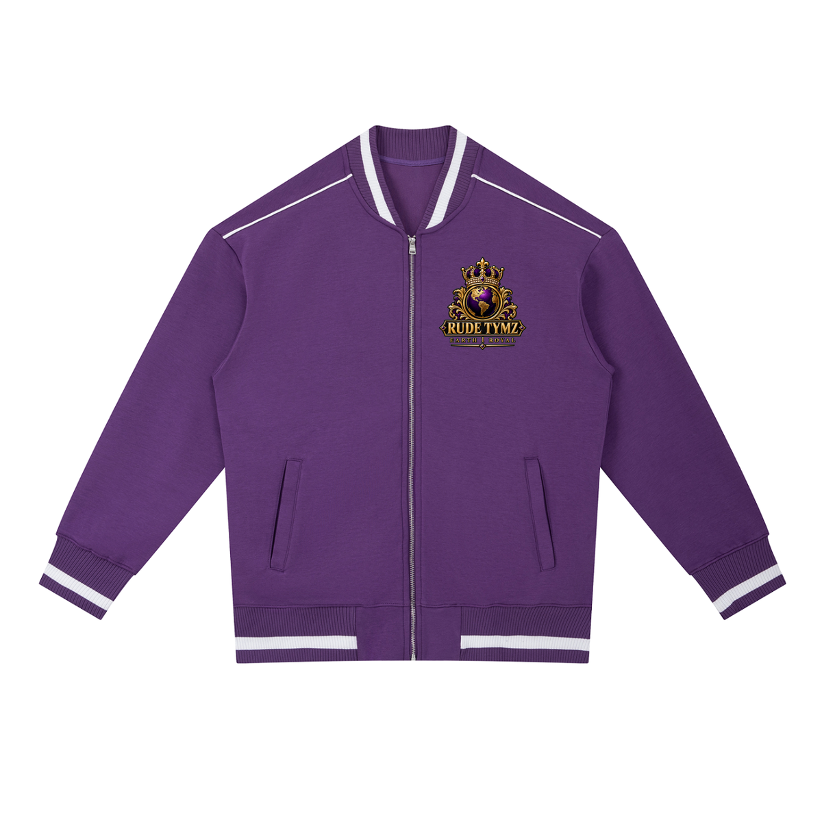 Earth 1 Royal Contrast-Piping Bomber Jacket