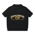 Black Cataloghaus™ Heavyweight Collegiate Oversized Polo product view