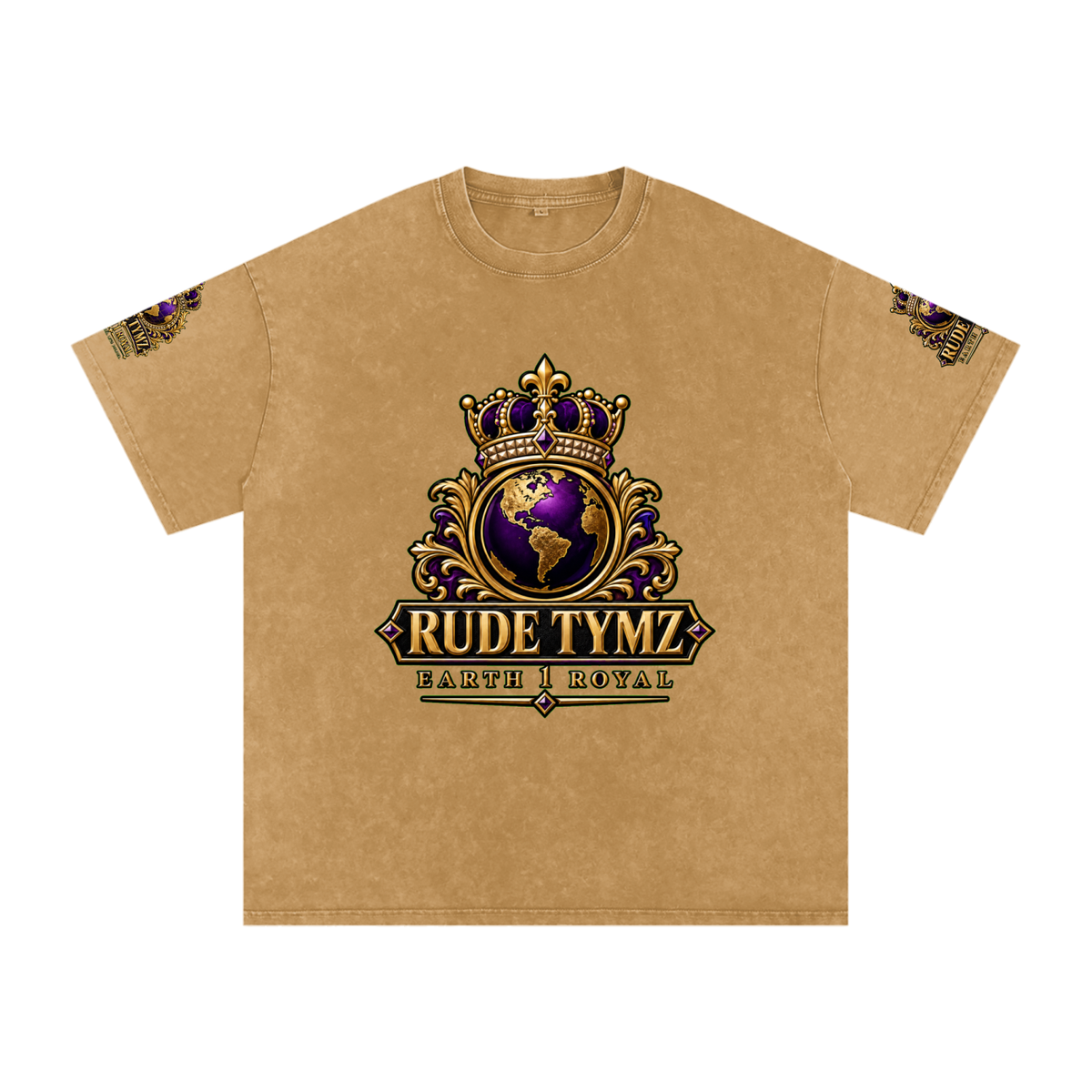 Earth 1 Royal Snow-Washed Oversized T-Shirt