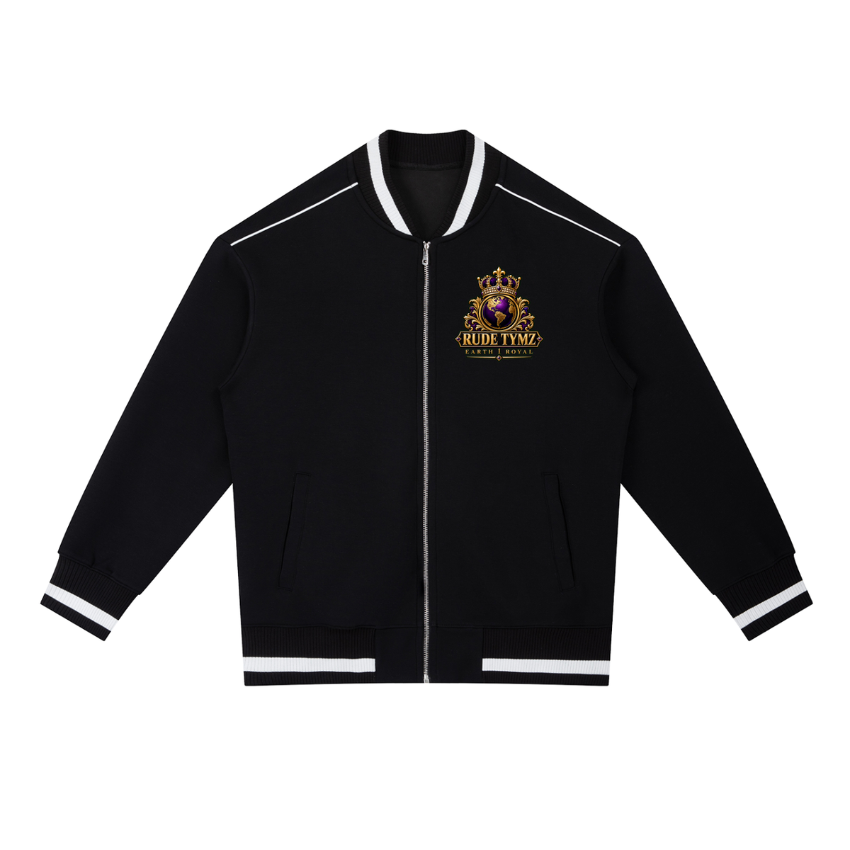 Earth 1 Royal Contrast-Piping Bomber Jacket