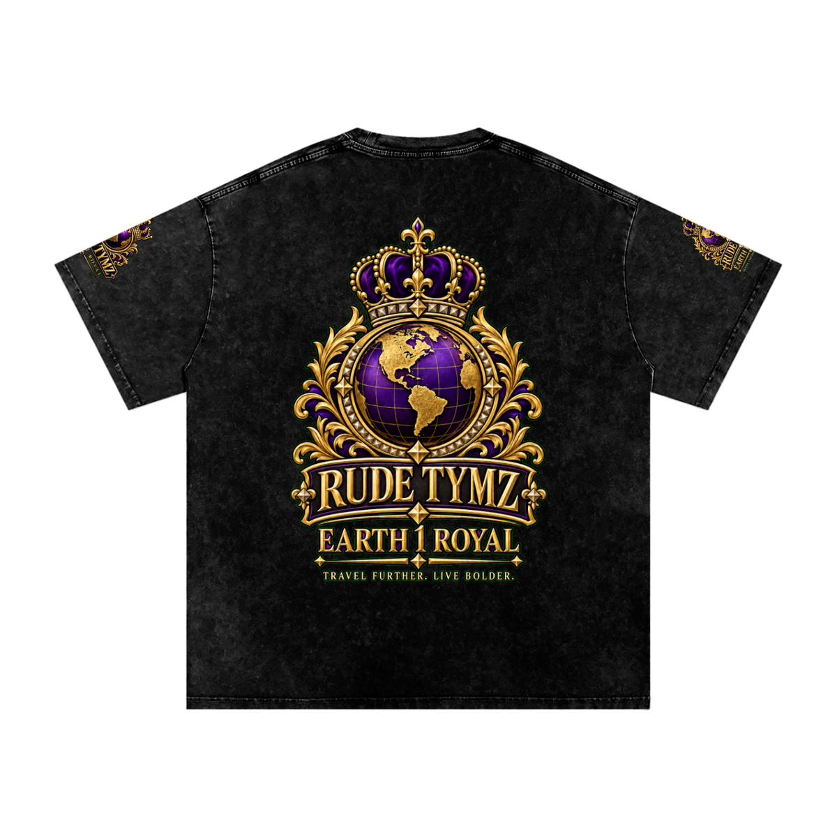 Earth 1 Royal Snow-Washed Oversized T-Shirt